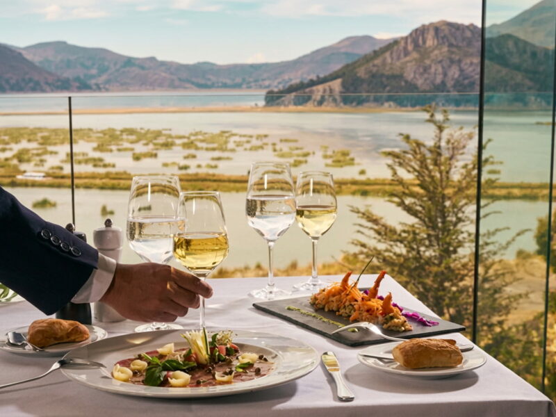 Traditional Puno dishes served at the family restaurant on the Chimu floating island of Lake Titicaca