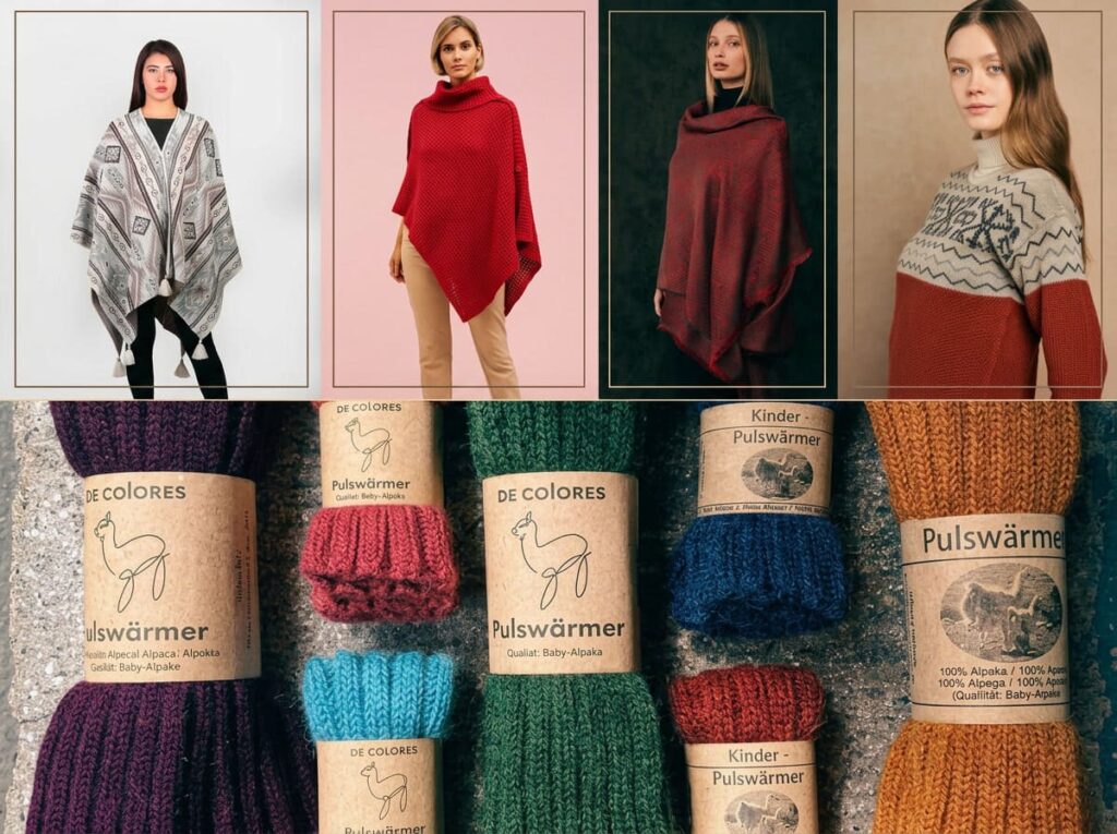 Chompas y ponchos a base de baby alpaca