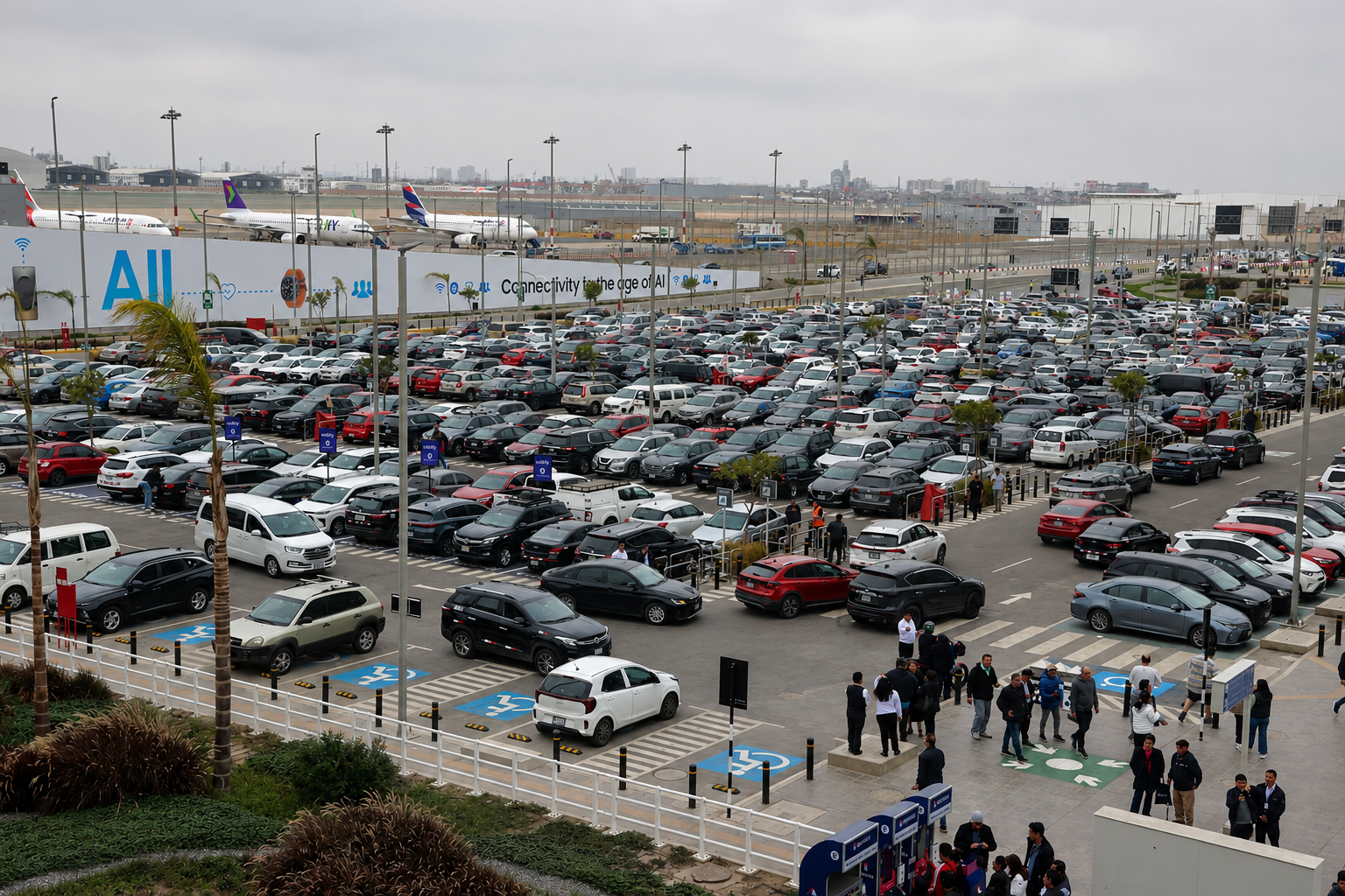 Zona de taxis en el Aeropuerto Jorge Chávez