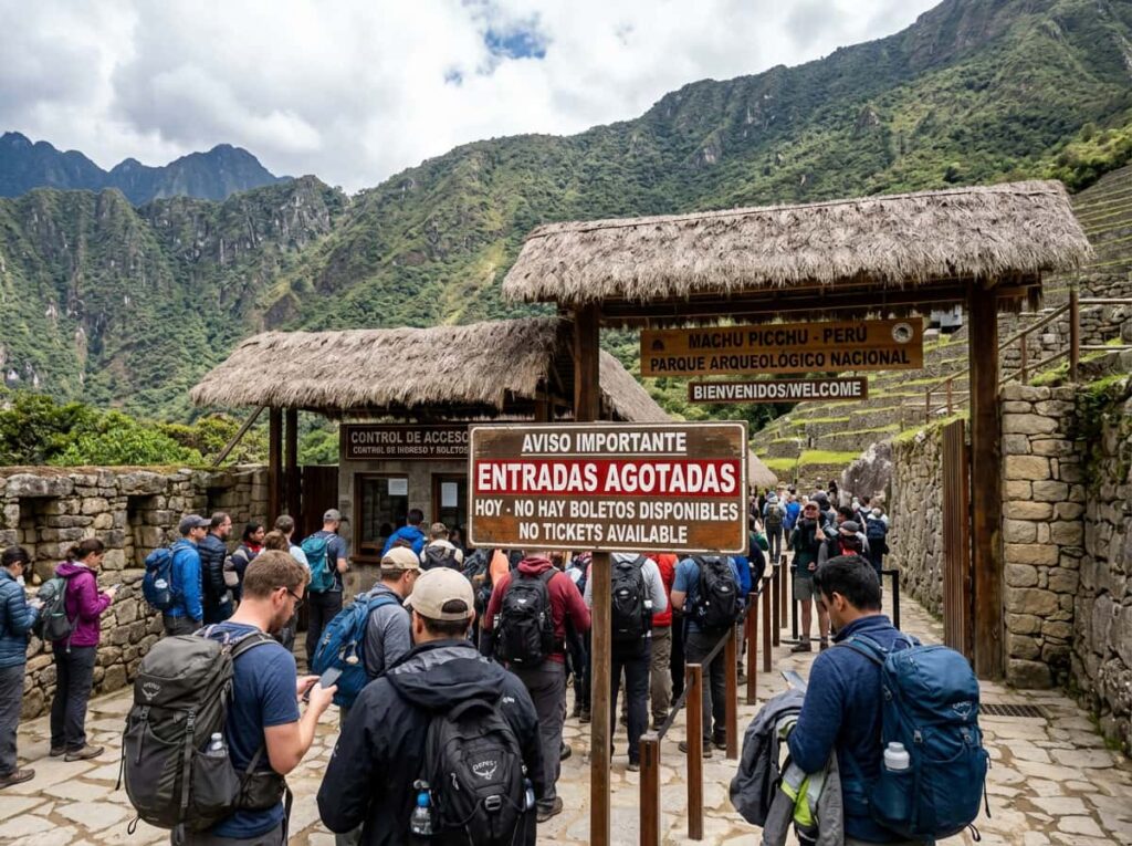 Turista preocupado por quedarse sin entradas para visitar Machu Picchu.