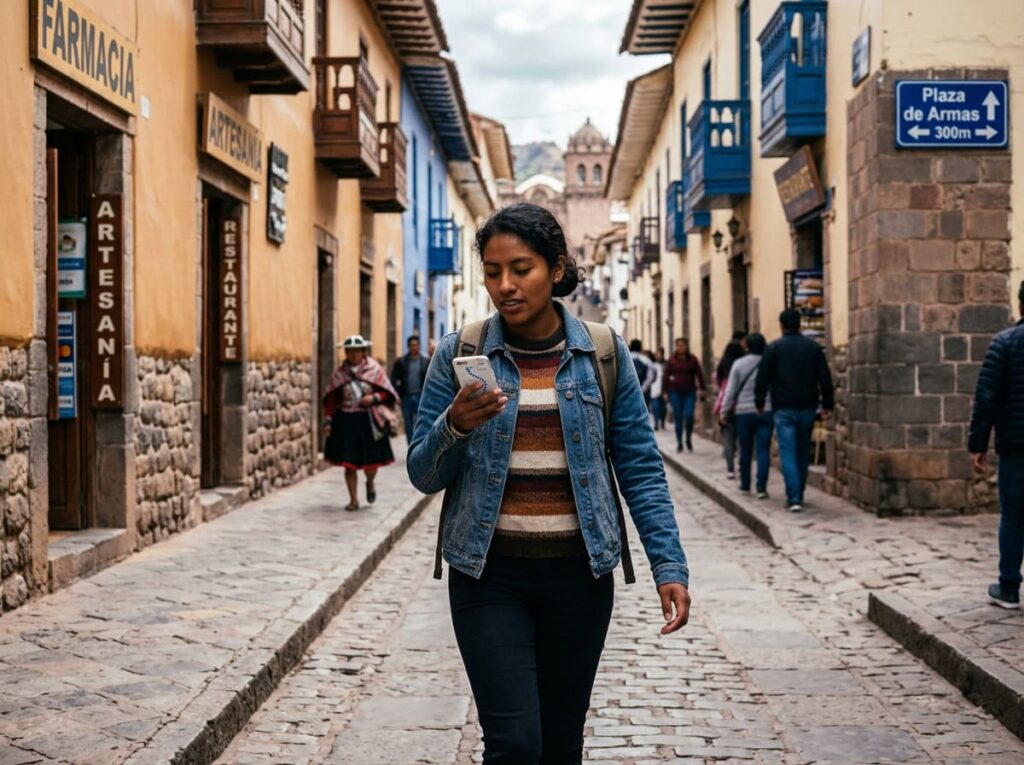 Usar Google Maps para encontrar rutas durante un viaje por Perú