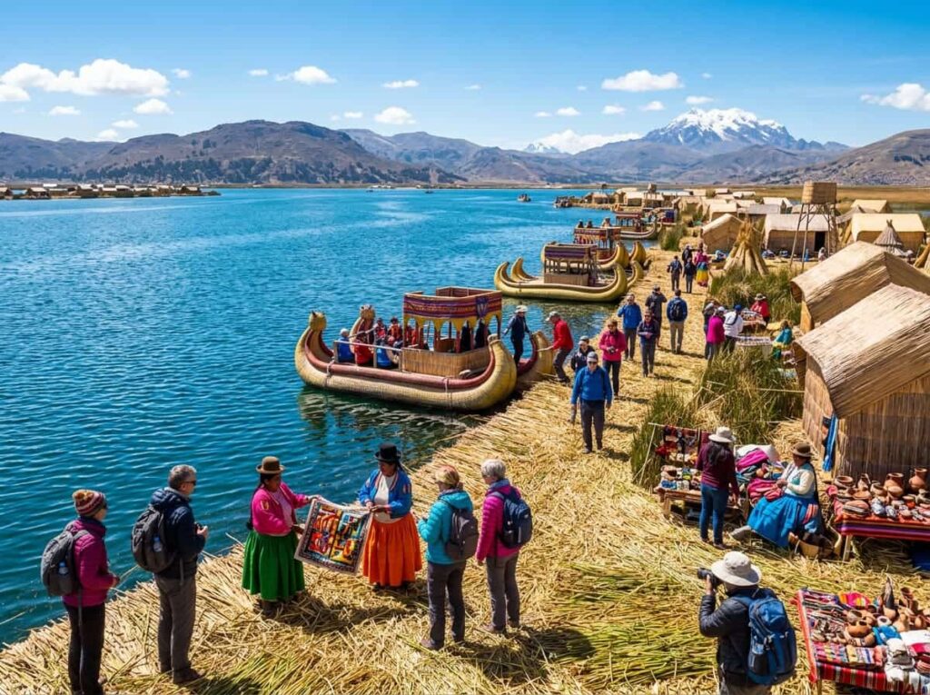 Lago Titicaca en Puno, Perú