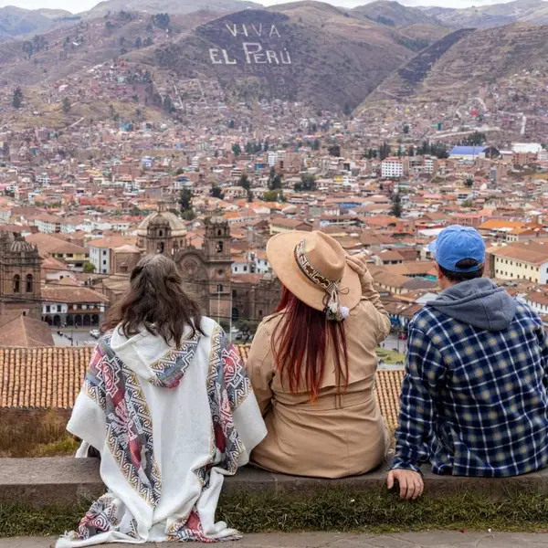 Travellers on an additional excursion in Peru