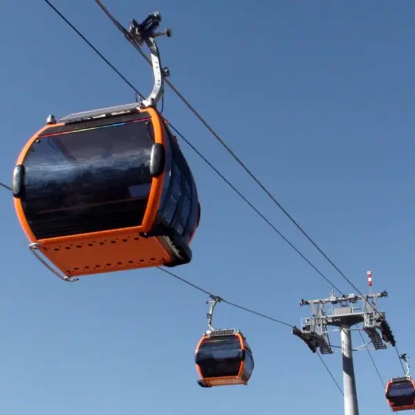 Cable car gondolas above the city of La Paz, Bolivia