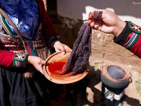 Weaving demonstration at a textile house in Chinchero, Sacred Valley