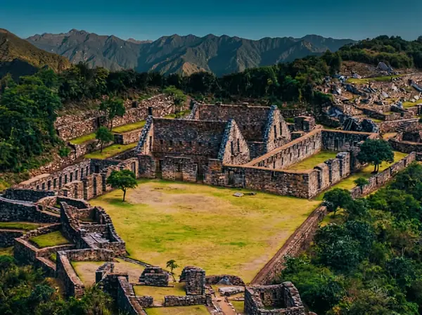Main ceremonial plaza of the Choquequirao archaeological site
