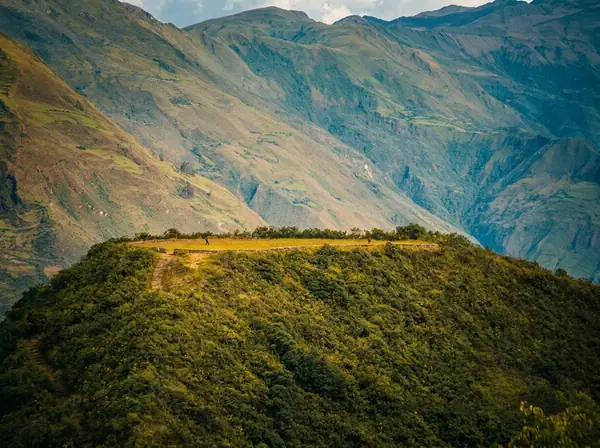 Upper platform, or ushnu, of Choquequirao overlooking the canyon