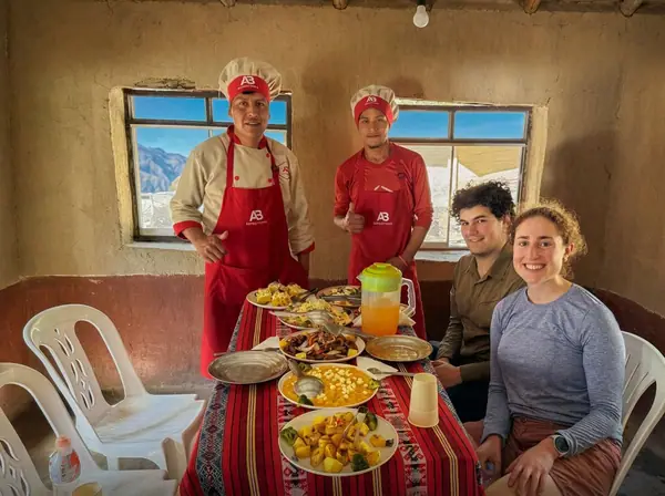 Rest and breakfast area in Chikiska on the return trek