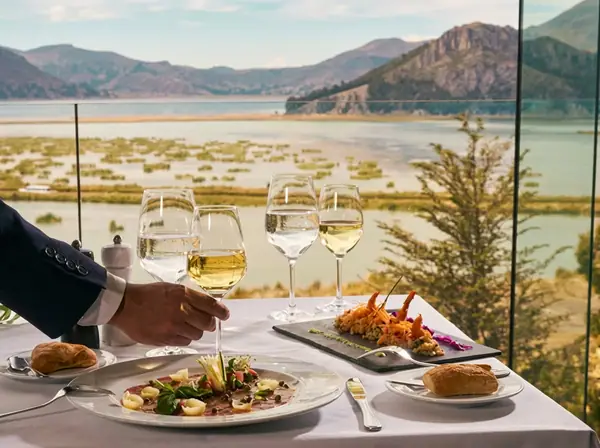Traditional Puno dishes served at the family restaurant on the Chimu floating island of Lake Titicaca