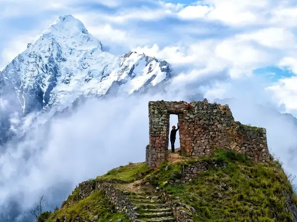 The Sun Gate, Inti Punku, at the end of the Inca Trail above Machu Picchu