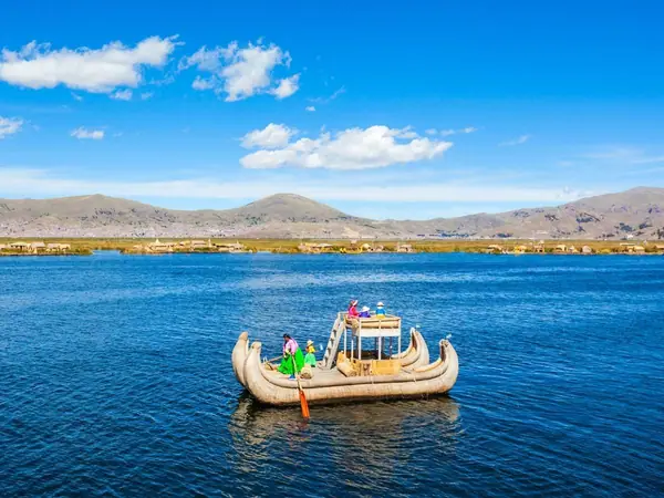 Reed boats and floating islands on Lake Titicaca
