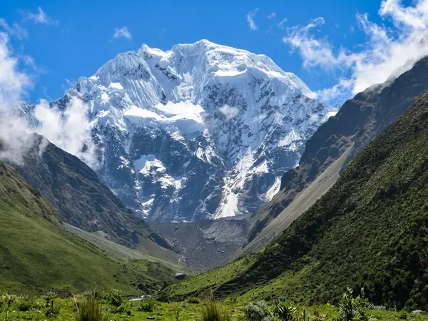 Salkantay Pass with the glaciers of Salkantay mountain behind
